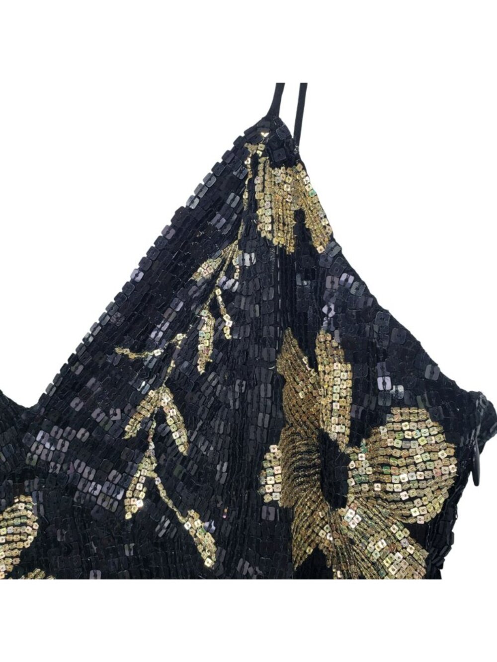 Ashish $2000 Black Gold Floral Sequin Mini Dress 90s Slip Dress Annies Ibiza - Picture 4 of 16